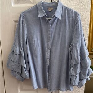 Daniel Cremieux Blue Striped Blouse